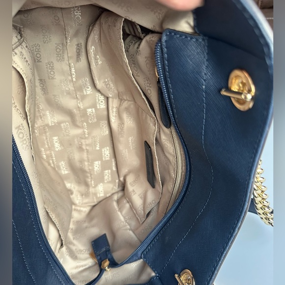 MICHAEL KORS LG CHAIN
SHOULDER TOTE BLUE + WALLET - Picture 11 of 16